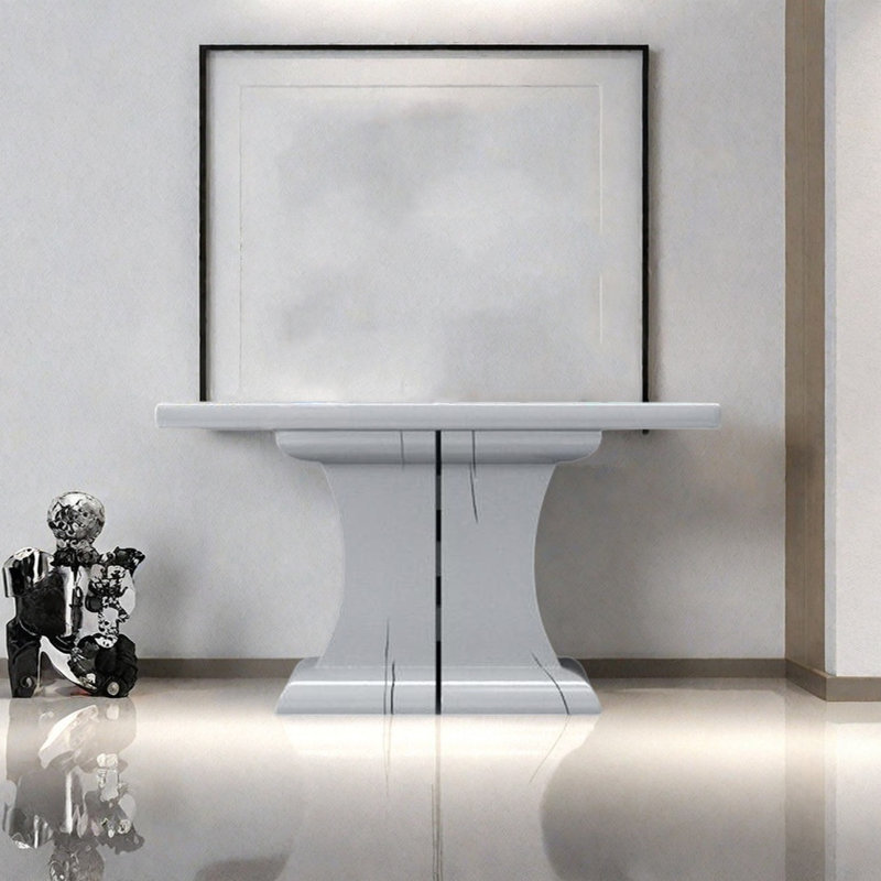 Console moderne minimaliste, H 35,43 po x l 62,99 po x P 15,75 po, Bleu grisâtre