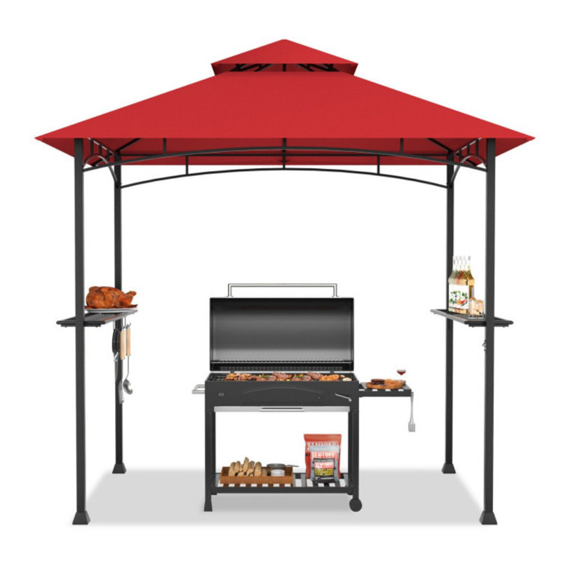 Abri pour barbecue 8 x 5 pieds, Rouge foncé