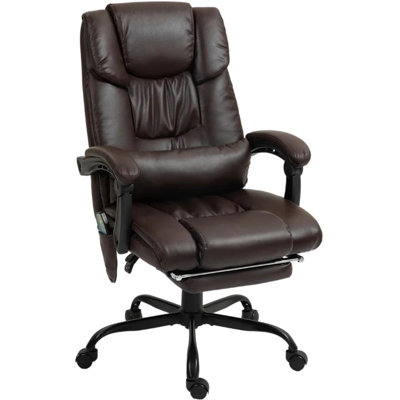 High Back Reclining Office Chair,Massage Office Chair With 6 Vibrating Points With Footrest And Remote