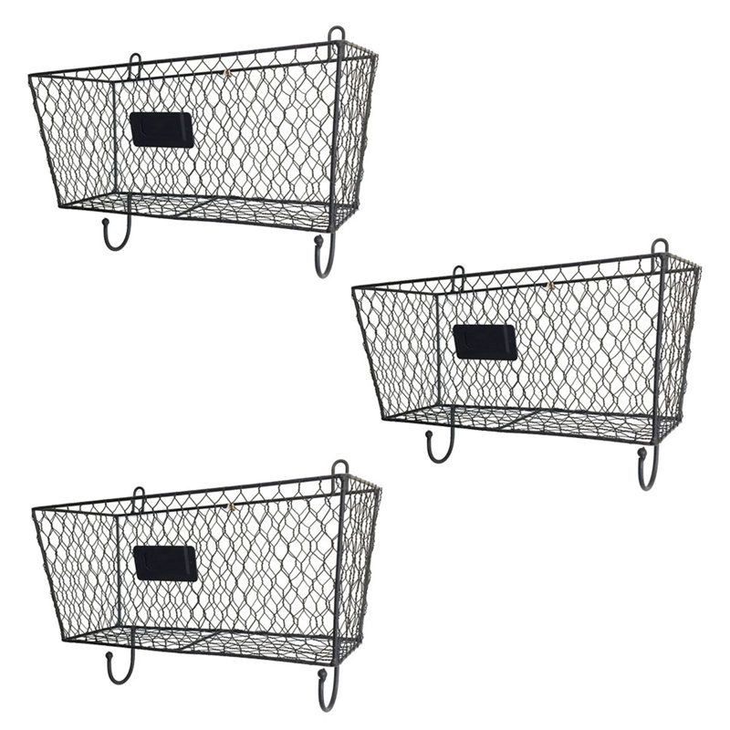 Metal Wall Organizer with Wall Baskets