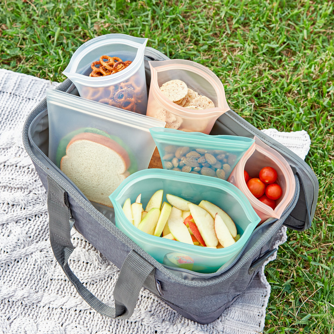 Zip Top Full Food Storage Container Set, Teal