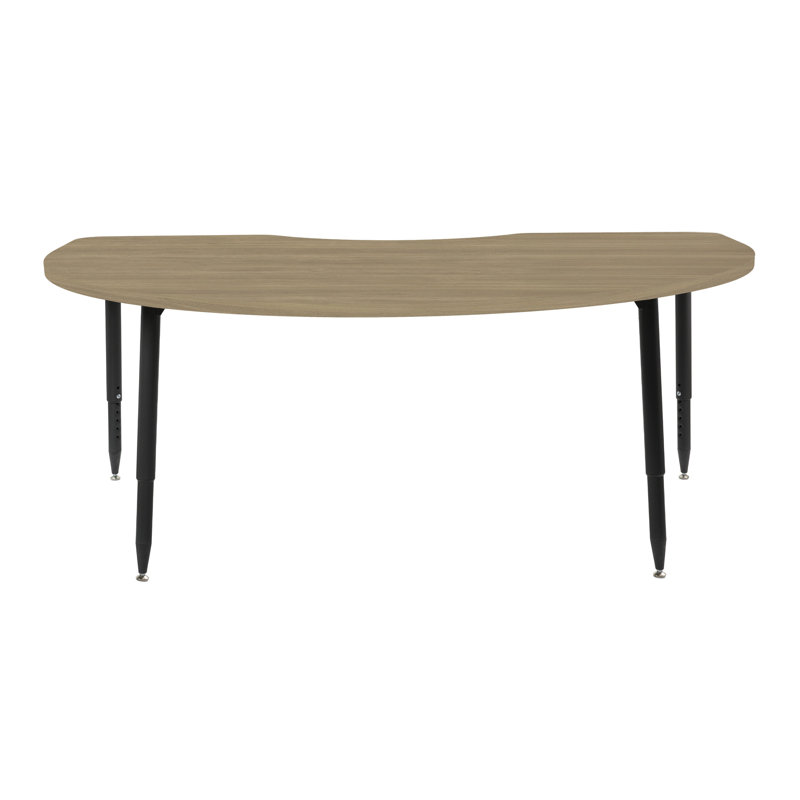 Table d'activité à grain de bois avec pieds fuselés réglables Adapte 48 x 72, Chêne Pasadena, Noir