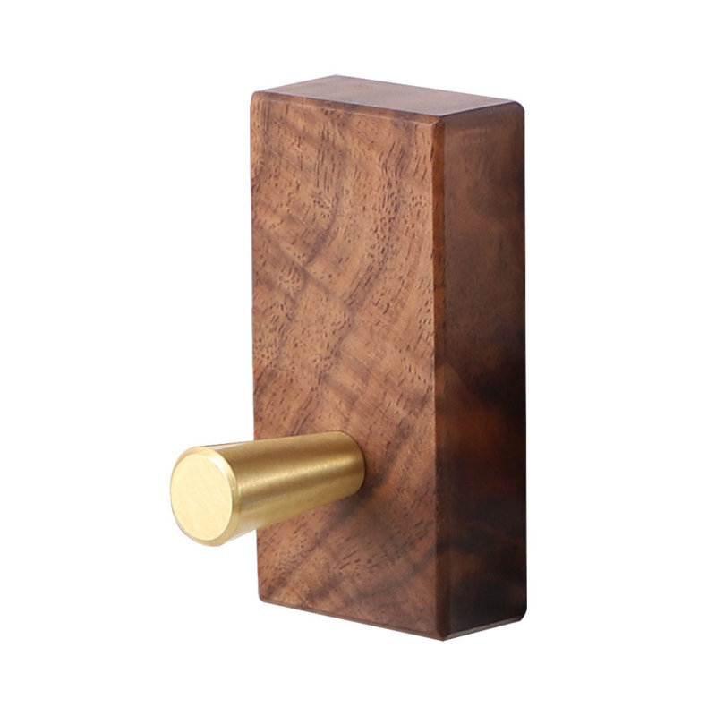 Black Walnut Wall Hanging Coat Hook Perforated Copper Coat Hook