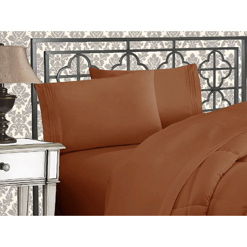 Microfiber Sheet Set, Brown, Queen