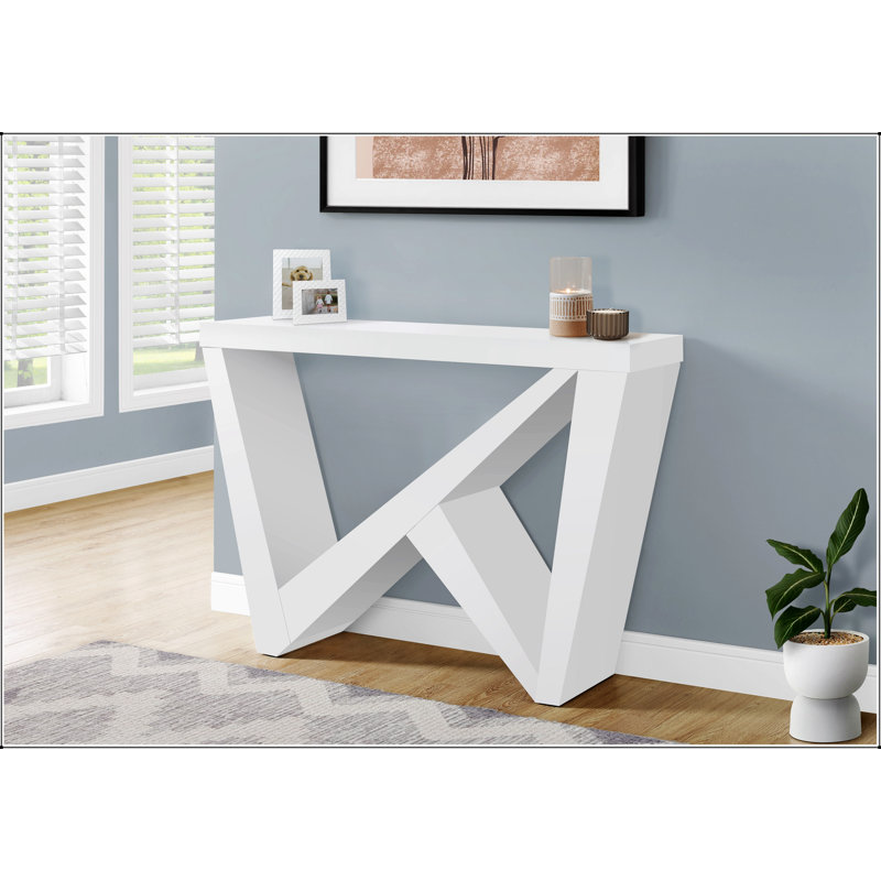 Table d'appoint, console, vestibule, étroit, canapé, stratifié blanc, contemporain, moderne, Blanc