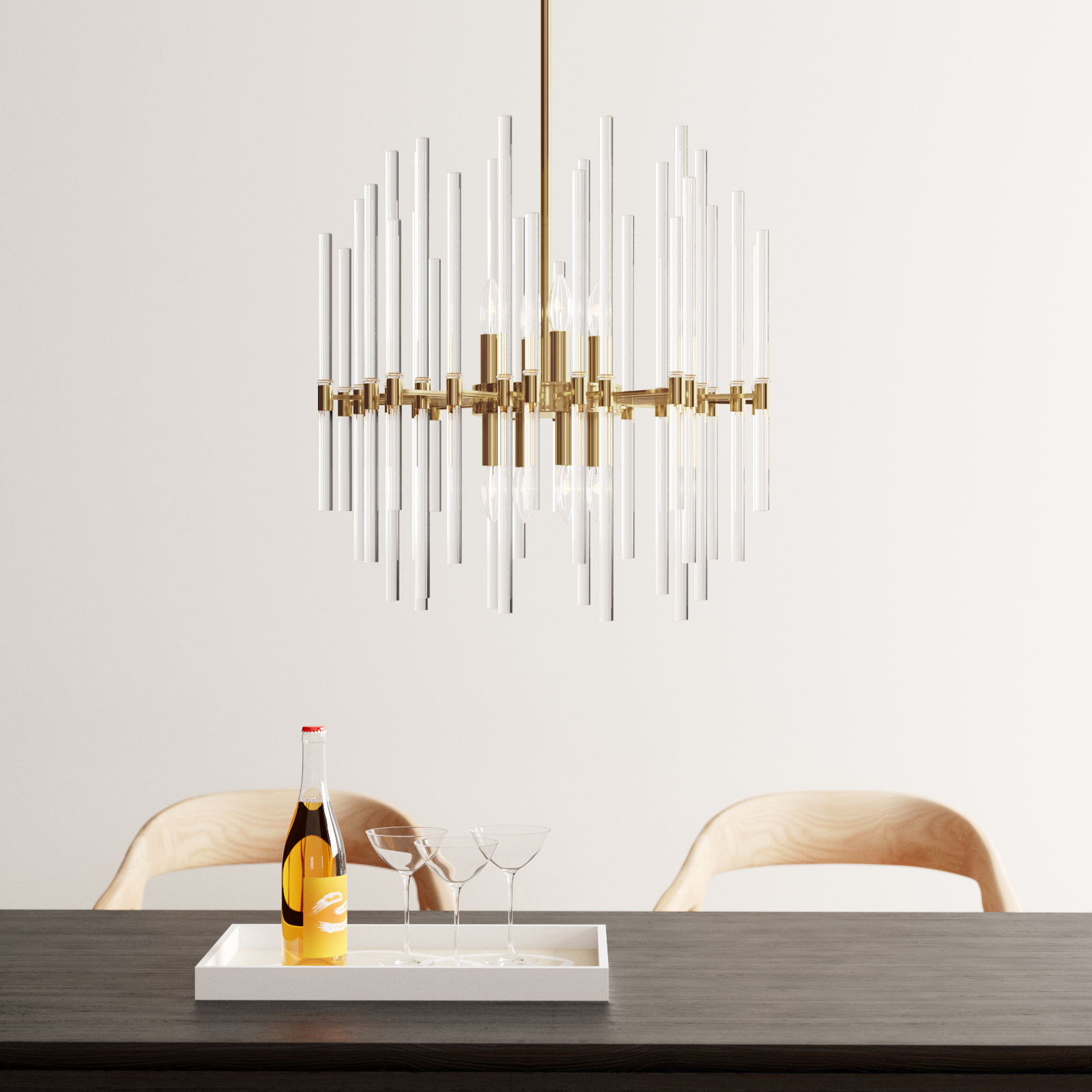 Chadley 8-Light Chandelier, Heritage Gold, 21.75" H x 23.75" W x 23.75" D