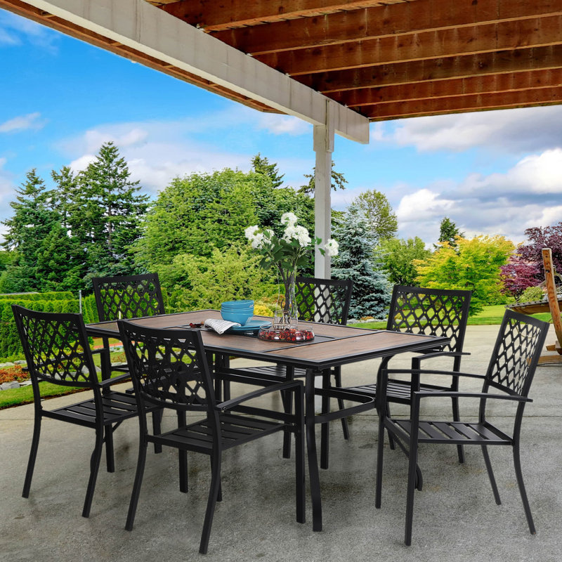 Leonard 6 - Person Patio Dining Set with Rectangular Table