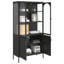 Mabe Highboard Black Glass and Steel