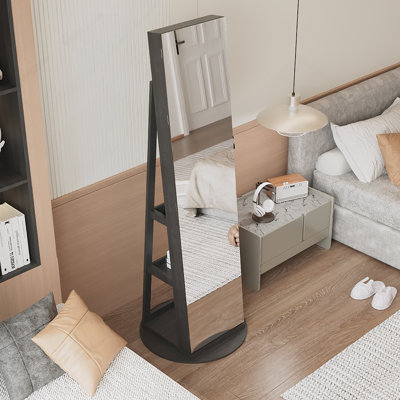 360°Swivel Jewelry Cabinet With Full Length Mirro