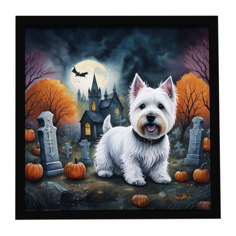 Westie Spooky Halloween, impression sur métal encadrée