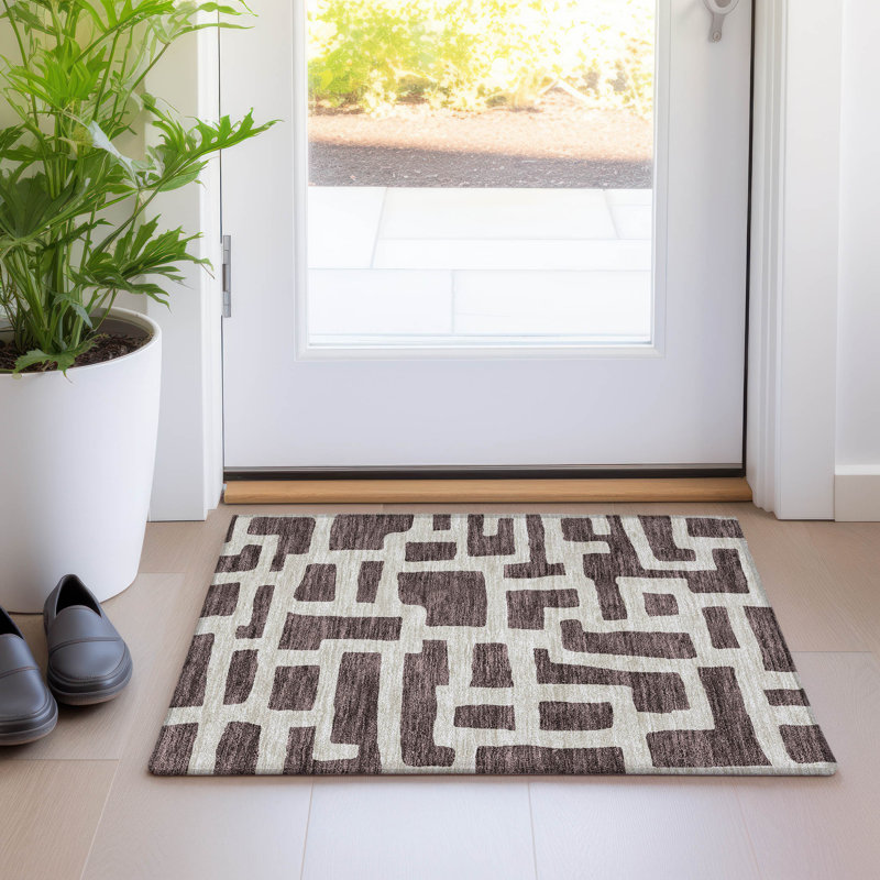 Premium Machine Washable Prisco Fudge Rug, Rectangle 1'8" x 2'6"