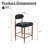 Velora 2 Pieces Modern Bar Stool, Upholstered Bar Chair With Wood Grain Metal Legs-1587531882