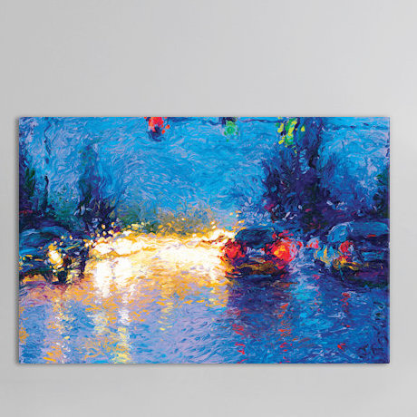 Market Street par Iris Scott - Estampe numérique sur toile tendue avec châssis, H 18 po x l 26 po x P 1,5 po, Pas de tapis