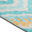 Tapis bleu / orange / blanc tissé à la machine Ikat-578219073