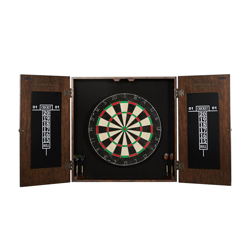 Webster Bristle Dartboard and Cabinet Set with Darts