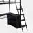 Metal Loft Bed With Built-In Desk-1303447959
