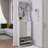 Tall Mirror Shoe Cabinet with 3 Flip-Drawers, Hooks & Hanging Rod - Space-Saving Entryway Storage