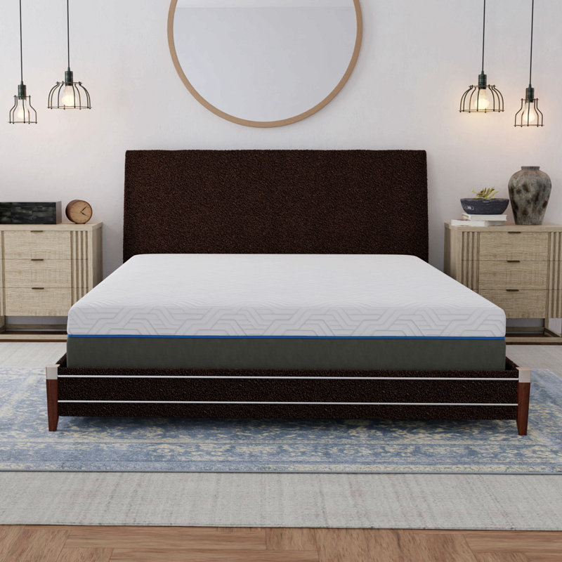 Matelas 12 po en mousse viscoélastique gélifiée ferme avec support de bord et grille d'aération, Grand lit