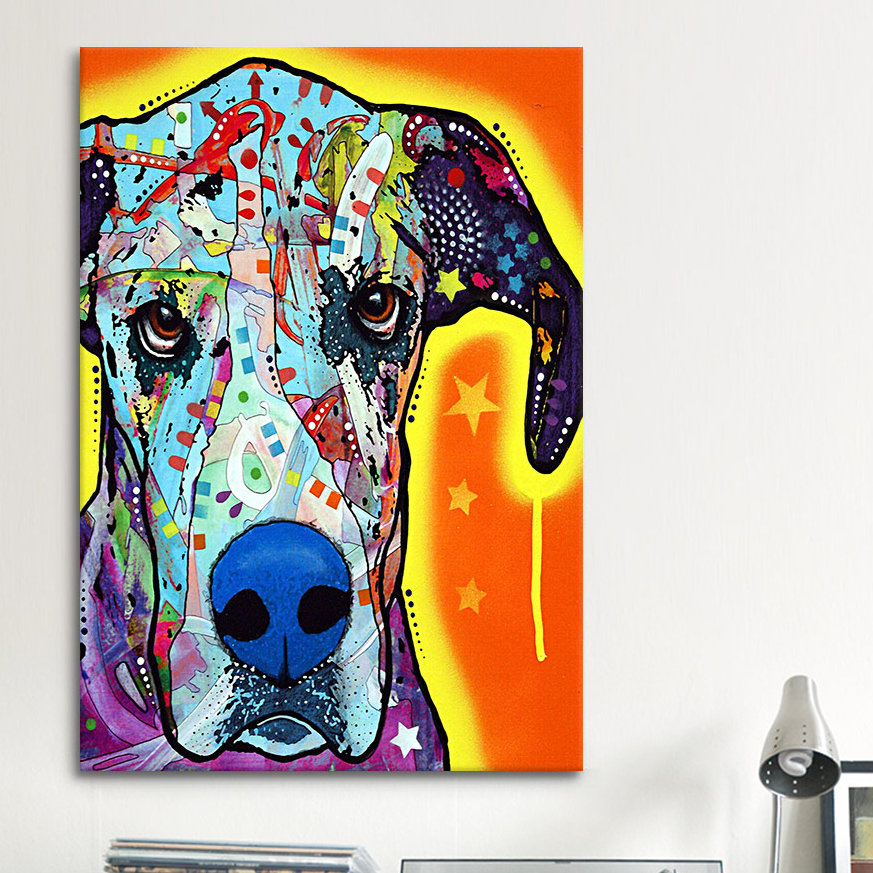Great Dane Graphic Art on Wrapped Canvas East Urban Home 