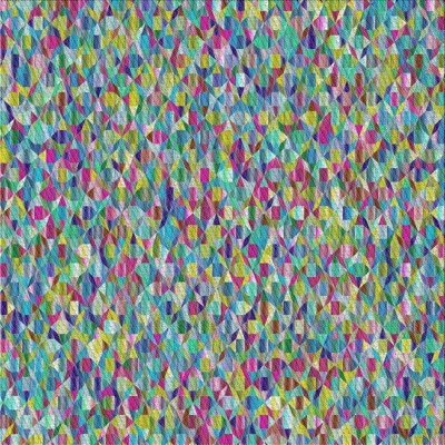 Tapis jaune/bleu/orange à motifs