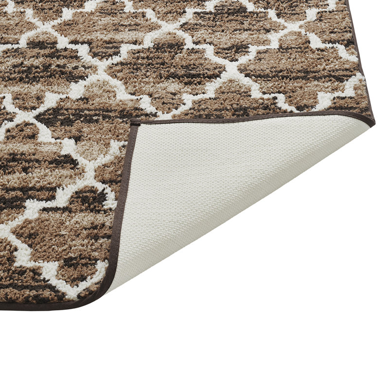 Nolynn Non-Slip Bath Rug, Brown, 2 PCs Set (17" x 24" | 17" x 24")