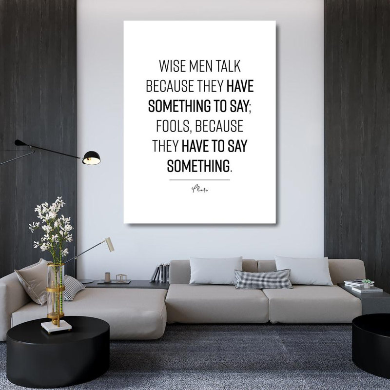 Art sur toile tendue par Trinx ArtsyQuotes, titre: Plato Citation: Wise Men, H 47 po x l 36 po