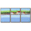 «Red toit paysage II», reproduction sur toile 3 pièces-1991303650-1991303651
