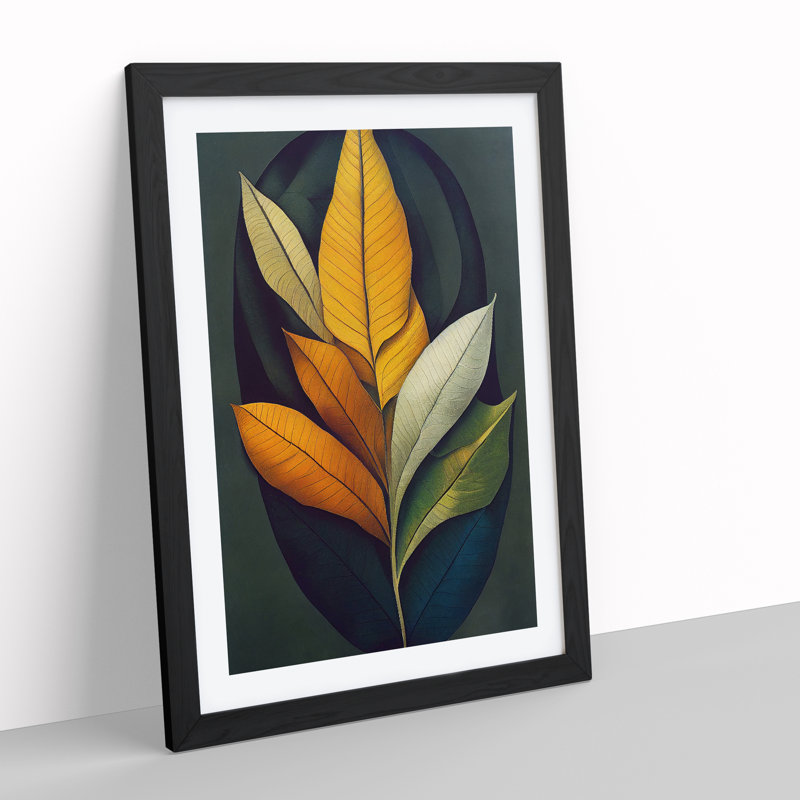 A Spectacular Leaves - Single Picture Frame Print, 64cm H x 46cm W x 2cm D, Black