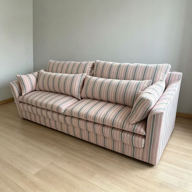 Retro Pink Striped Sofa