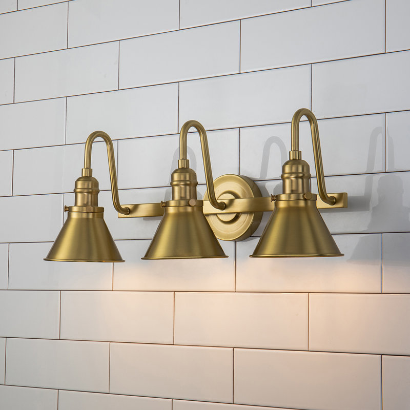 Meuble-lavabo 3 lumières Volya Provence, Laiton, Trois lumières