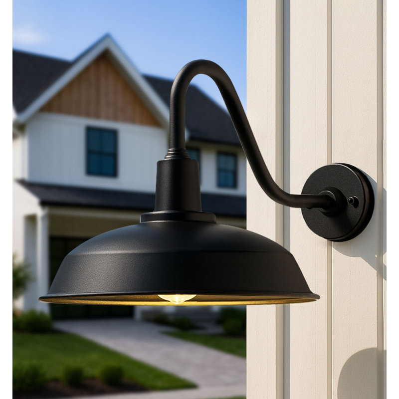 Luminaire de grange d'extérieur, H 14 po x l 15 po x P 22 po