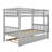  Kamorian Twin Over Twin Rubber Wood Bunk Bed With Trundle, Convertible Into 2 Beds-665650210