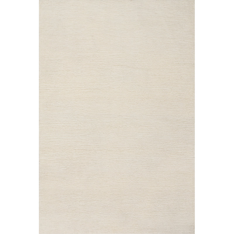 Ramsey Ivory Hand Knotted Wool Rug, Rectangle 2' x 3'