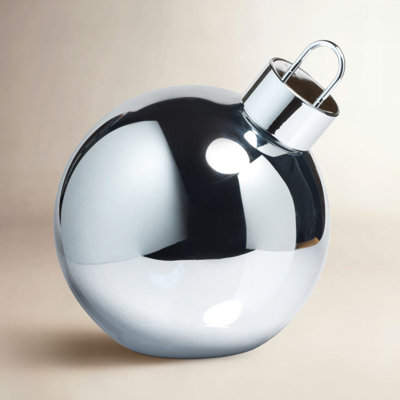 Lighted Glass Slanted Ball Holiday Accent