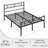 Minimalist Metal Slatted Bed Platform with Arrow Design Headboard-1221307251-1221195389