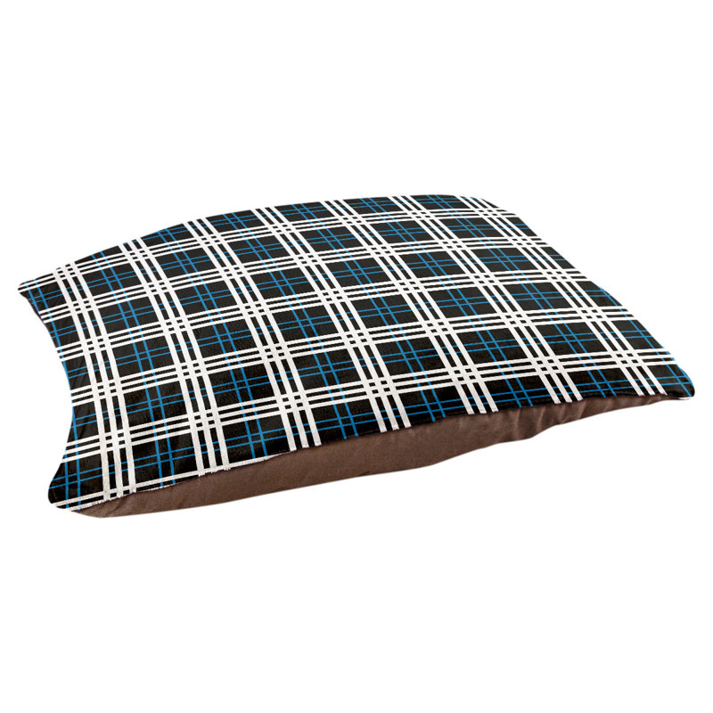 Coussin d’intérieur de luxe Detroit football, Grand (l 40 po x p 30 po x p 5 po), Noir / bleu Honolulu / blanc
