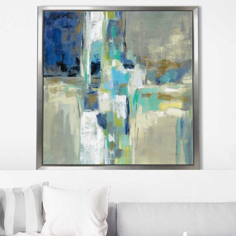 " Spring Water ", Silver Floater Frame, 31.5" H x 31.5" W x 2" D