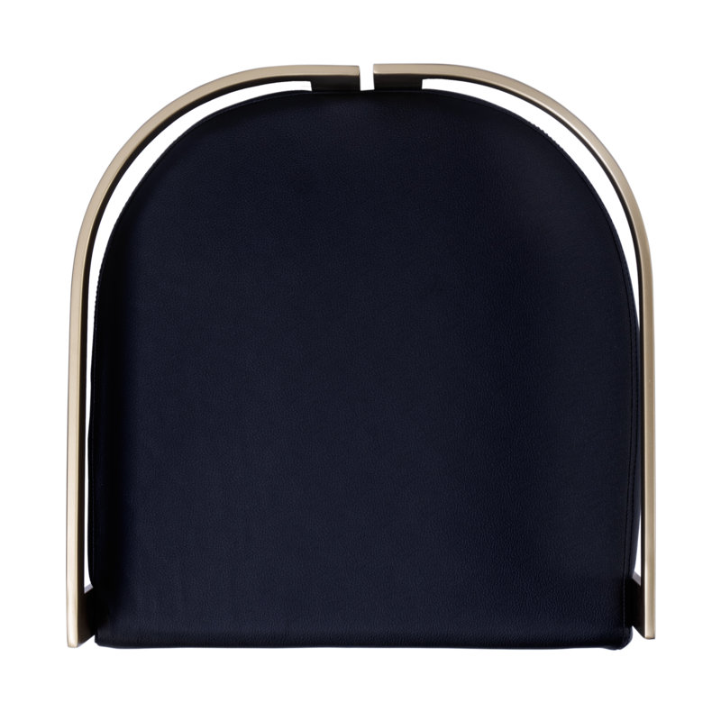 Clarence Faux Leather 23" Dining Stool, Black, Gold