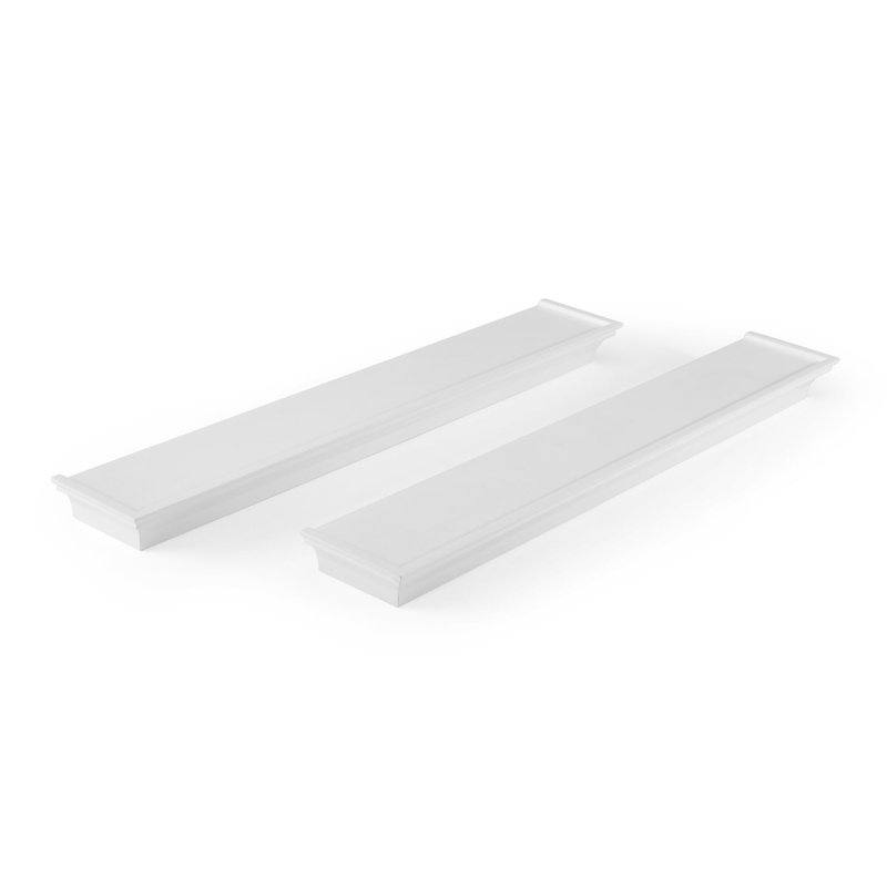 Tablettes murales flottantes 2 pièces Melannco pour chambre à coucher, salon et chambre de bébé Arlington, Blanc