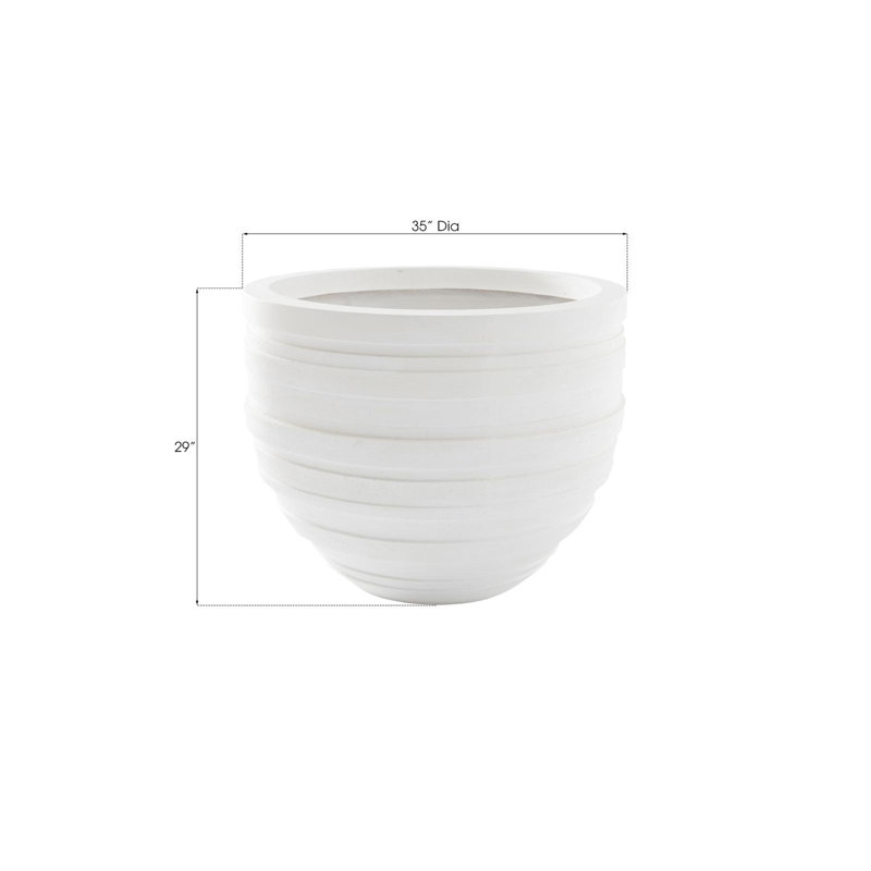 June Resin Pot Planter, 29" H x 35" W x 35" D