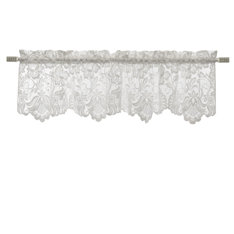 Floral Scalloped Window Valance, White