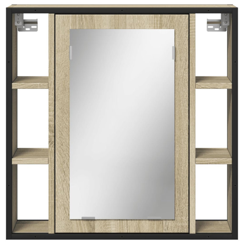Glass Bathroom Cabinet, Sonoma Oak