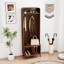 Arbre d'entrée 66,9 po avec rangement, banc de rangement, portemanteau avec 4 crochets et 2 portes cannelées