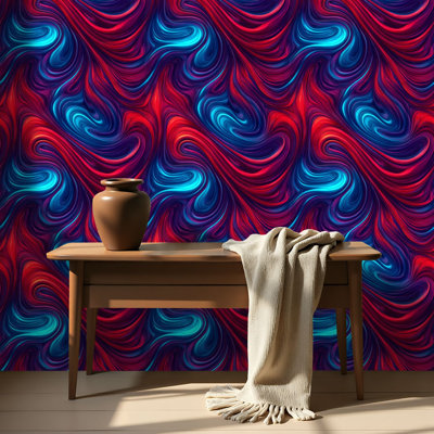 Peel and Stick Wallpaper Contact Paper Hypnotic Flowing Paint Waves Self Adhesive and Removable 17.7in x 118in(45x300cm)
