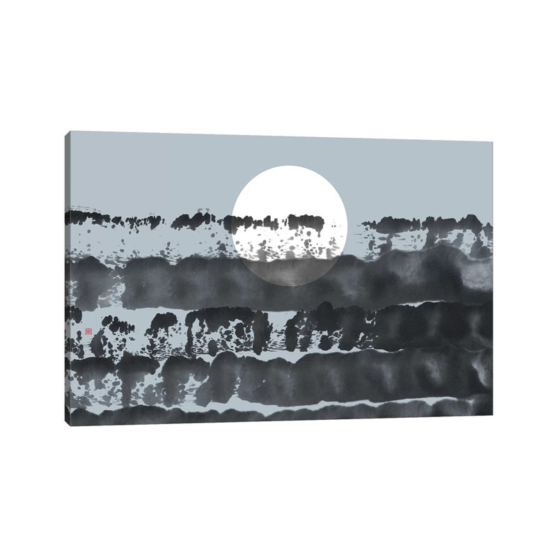 Hidden Moon N° 5 (Behind The Horizon) by Thoth Adan - Wrapped Canvas Gallery-Wrapped Canvas Giclée, 30.48cm H x 45.72cm W