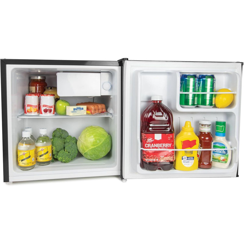 1.6 Cu.Ft Energy-Efficient Compact Refrigerator With Freezer – Sleek Single-Door Design, Convenient Slide-Out Glass Shelves, Perfect For Small Spaces In Homes, Offices & Dorms,Platinum
