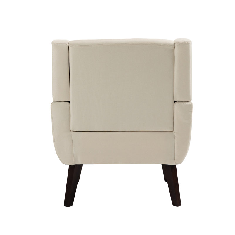 Jaqueze 73.4 Cm Wide Tufted Armchair, White Linen Blend