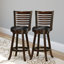 Tabouret pivotant rembourré avec structure en bois massif Leakey-48312773-48312777