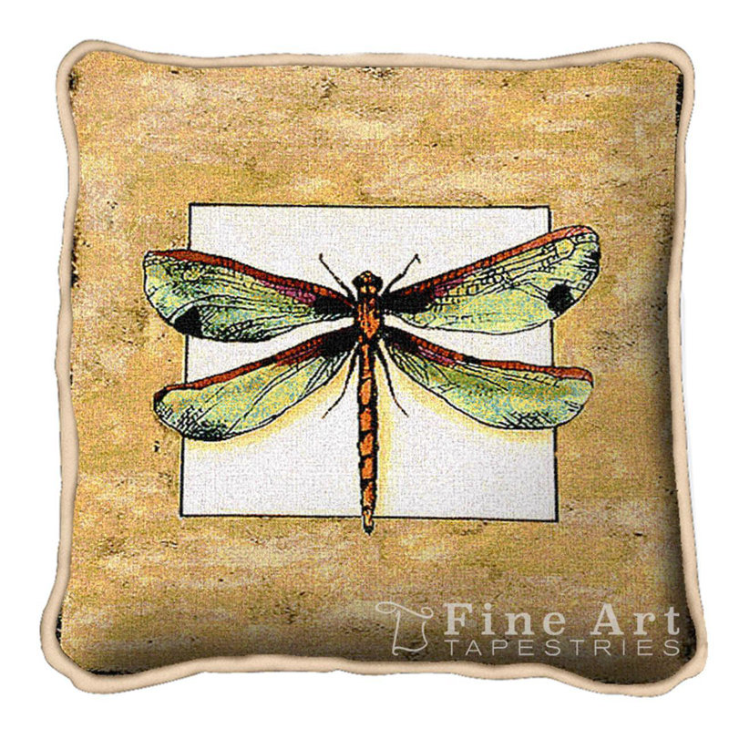 Butterfly Dragonfly I 17" Throw Pillow Cover