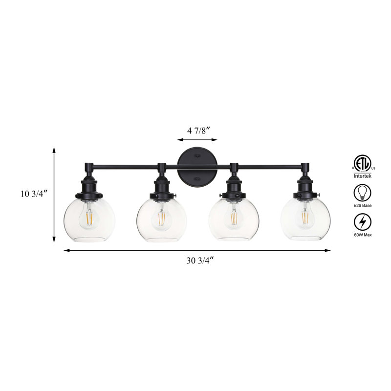 Éclairage pour meuble-lavabo à 4 lumières Jativa